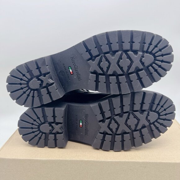 NeroGiardini Studded Leather Platform Combat Ankle Boot Booties Black EU 39 US 9 - Picture 10 of 12